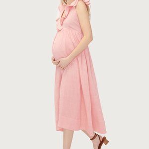 Size 2 (Medium) HATCH Maternity "The Sarah Dress" in Peony Pink BRAND NEW, NWT